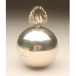 OF MILITARY INTEREST - A Fusiliers silver "grenade" table lighter, maker Mappin & Webb, Birmingham