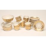 A BARR, FLIGHT & BARR WORCESTER PORCELAIN TEA SERVICE, early 19th century, printed in gilt with