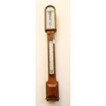 A VICTORIAN ADMIRAL FITZROY OAK CASED BAROMETER by Negretti & Zambra, with thermometer, ceramic