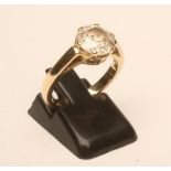 A SOLITAIRE DIAMOND RING, the old round brilliant cut stone of approximately 2.25cts, claw set to