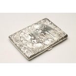 A LADY'S LATE VICTORIAN SILVER AIDE-MEMOIRE, maker's mark HM, Birmingham 1900, of plain oblong form,