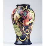 A MOORCROFT POTTERY LARGE VASE, 2002, of inverted baluster form tubelined by Gillian Leese (Johnson)