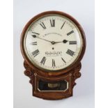 A MAHOGANY DROP DIAL WALL TIMEPIECE, signed L. Winterhalder, Kingsland Road, Shoreditch East, the