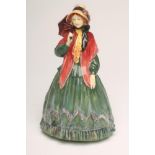 "CLARISSA" - A Royal Doulton figure, 1932, wearing a poke bonnet and dusky pink shawl over a green