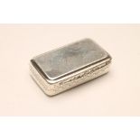 A WILLIAM IV SCOTTISH SILVER SNUFF BOX, maker's mark unknown, Edinburgh 1831, of plain rounded