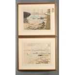 RUDOLF HELMUT SAUTER (1895-1977), "Southampton", a pair, pastel and pencil, one signed with