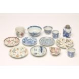 A COLLECTION OF CHINESE PORCELAIN TEA WARES, comprising a tea bowl painted in polychrome enamels