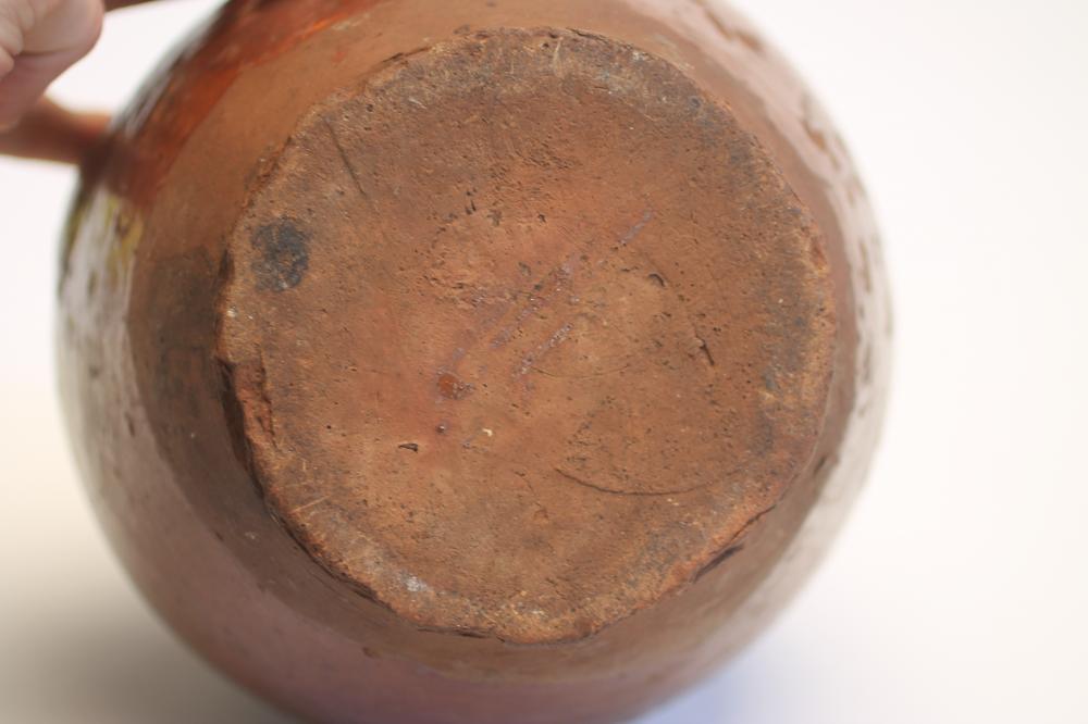 A VICTORIAN DOCUMENTARY GLAZED TERRACOTTA FLAGON, of rounded form, incised "D. Green/Chandler's X/ - Image 4 of 4