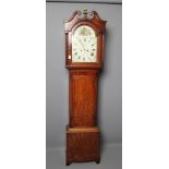 AN OAK LONGCASE CLOCK signed Robert Low, Castle Douglas, the eight day movement with anchor