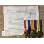 WW1 medals for Pte./Cpl. Wilfred Trowill of East Yorkshire Reg. served with the 10th Battalin Hull