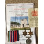 WW2 3 medal group for Sergeant John Henry Hawkins 1369 127 of 625 Sqn RAFVR he died October 20