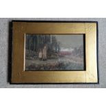 Lester Sutcliffe watercolour "The end of the day" in original frame 21.5 x 36 cms