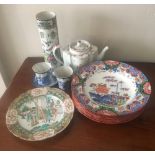 Misc ceramics inc. Newhall teapot (knop stuck) etc.