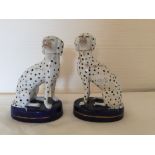 Pair of Staffordshire spotted dogs, 13.5cms high.