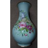 Hand painted 19th c porcelain floor vase (damage to rim} 51 cms high