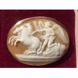 Shell cameo in 9carat gold mount. 4.5x5.5cms