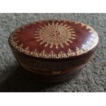 Nineteenth century Italian leather covered inkwell marked to back G.Cecchi Firenze.