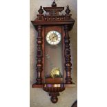 Nineteenth century mahogany Vienna wall clock.