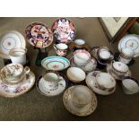 A quantity of good quality 19thC cups and saucers.