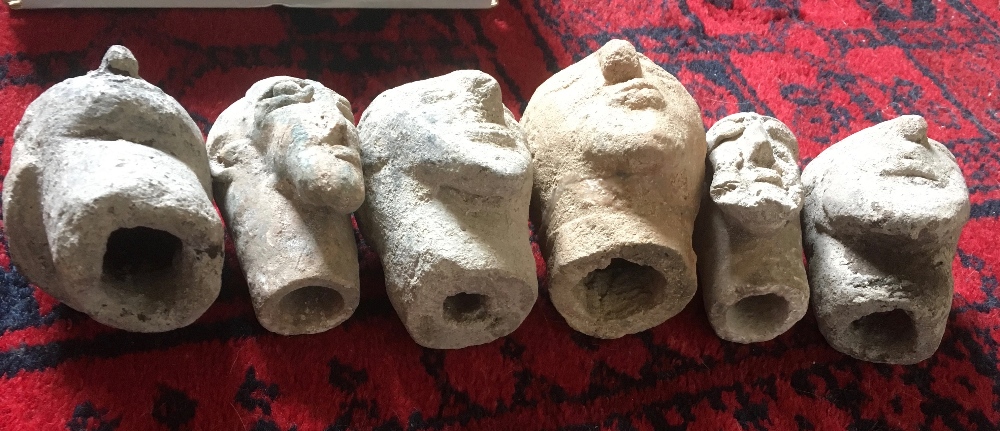 Six pottery heads - Image 2 of 2