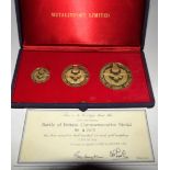 Set of three Battle of Britain commemorative medals by Metalimport Ltd. With certificates of