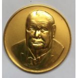 Winston Churchill memorium medal 1874 - 1965 109 gms 22ct gold