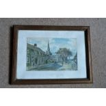 Watercolour sketch of Hessle by F S Smith 1860 - 1925 17 x 28 cm sight size