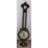 Mid 19th C rosewood mercurial barometer.