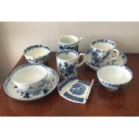 Collection of English blue and white porcelain inc. asparagus server etc. x 7