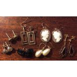 Seven pairs good quality earrings inc. gold