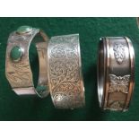 Three bangles including silver, one a/f.