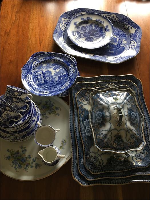 Various blue and white inc. Copeland Spode, royal Crown Derby etc