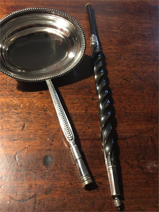 Georgian silver toddy lable with baleen handle - Image 2 of 2