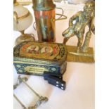 Misscaleous Lot. Onyx Lamps and Ringtons Royal Casket Tin Etc...