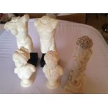 Four Assorted Plaster/Resin Figures