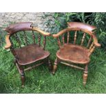 A good quality set of eight 19th c ash, elm and fruitwood smokers bows