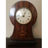 Edwardian mahogany balloon shape mantle clock