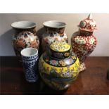 Five various 19th & 20th c oriental vases