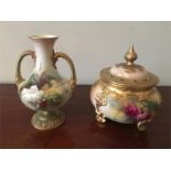 Royal Worcester pot pourri and a vase