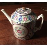 Eraly 19th c Chinese famille rose teapot with strawberry finial