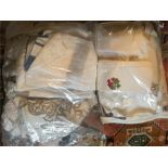 Large quantity of linen etc. in two bags