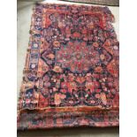 Antique hand knotted rug with some damage 165 x 260