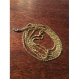 Ladies 9ct gold chain 144 cms long 25 gms