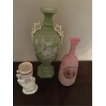 Three vases inc Royal Worcester hand (chip)