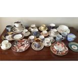 Selection porcelain cups and saucers of various vintages