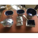 Six various silver condiment items