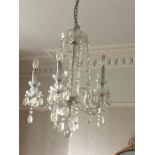 Good quality 5 branch glass chandelier