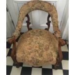 Good quality 19th c carved walnut ladies chair