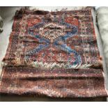 Antique vegetable dye tribal hand knotted rug 123 x 168