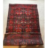 Antique silk hand knotted rug 108 x 193